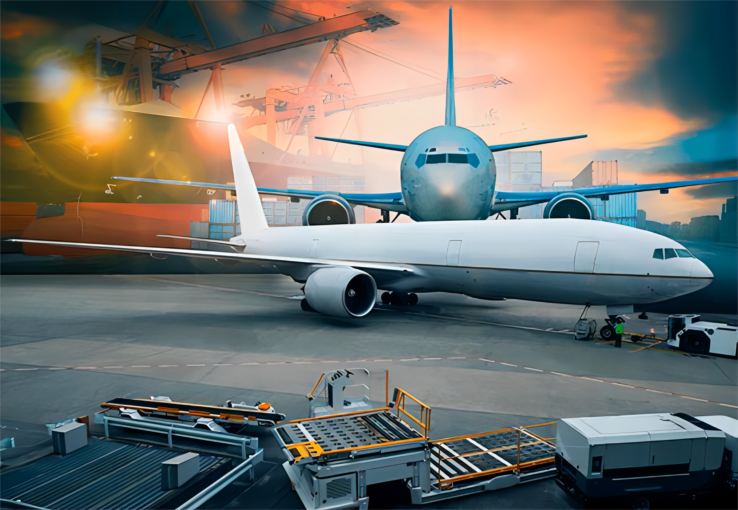Modern warehouse facility handling international air freight shipments