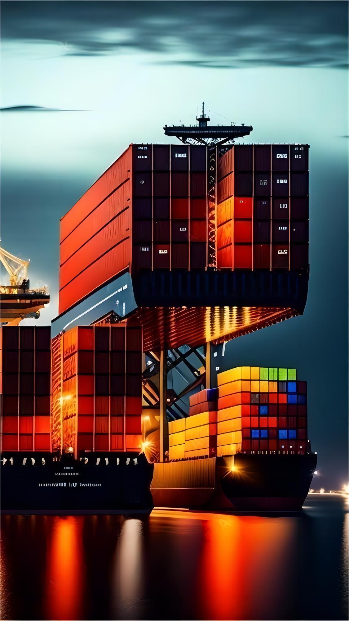 Cargo ship carrying containers for Amazon FBA sellers