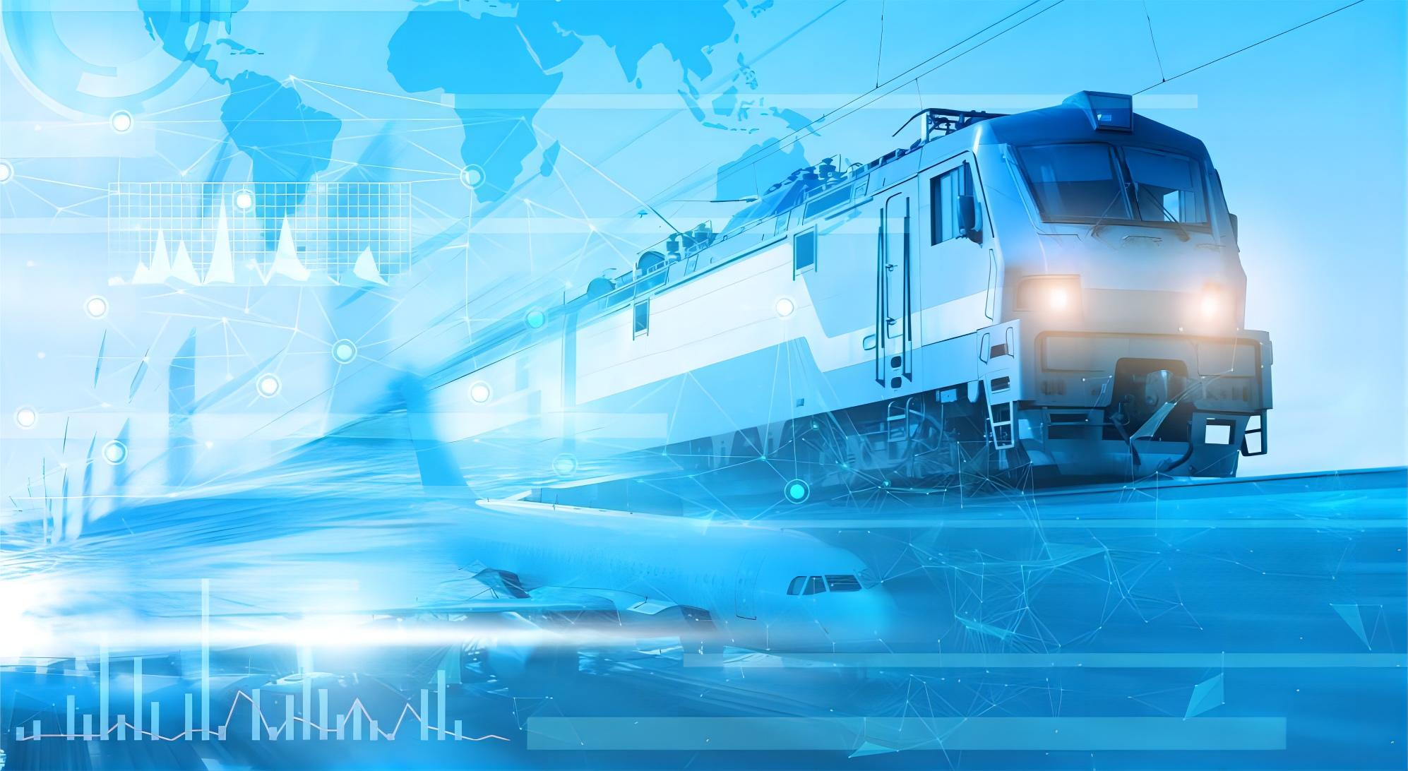 Cargo ship and airplane representing multimodal transport solutions