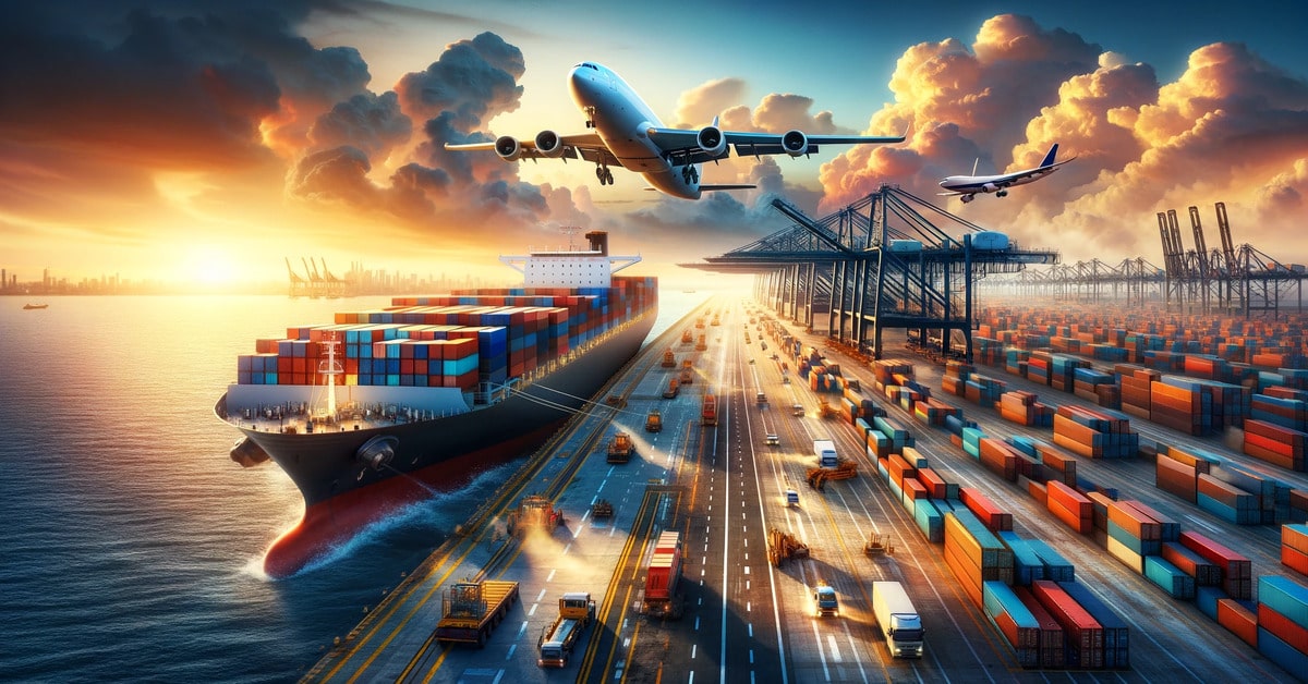Cargo ship transporting goods from China to Germany
