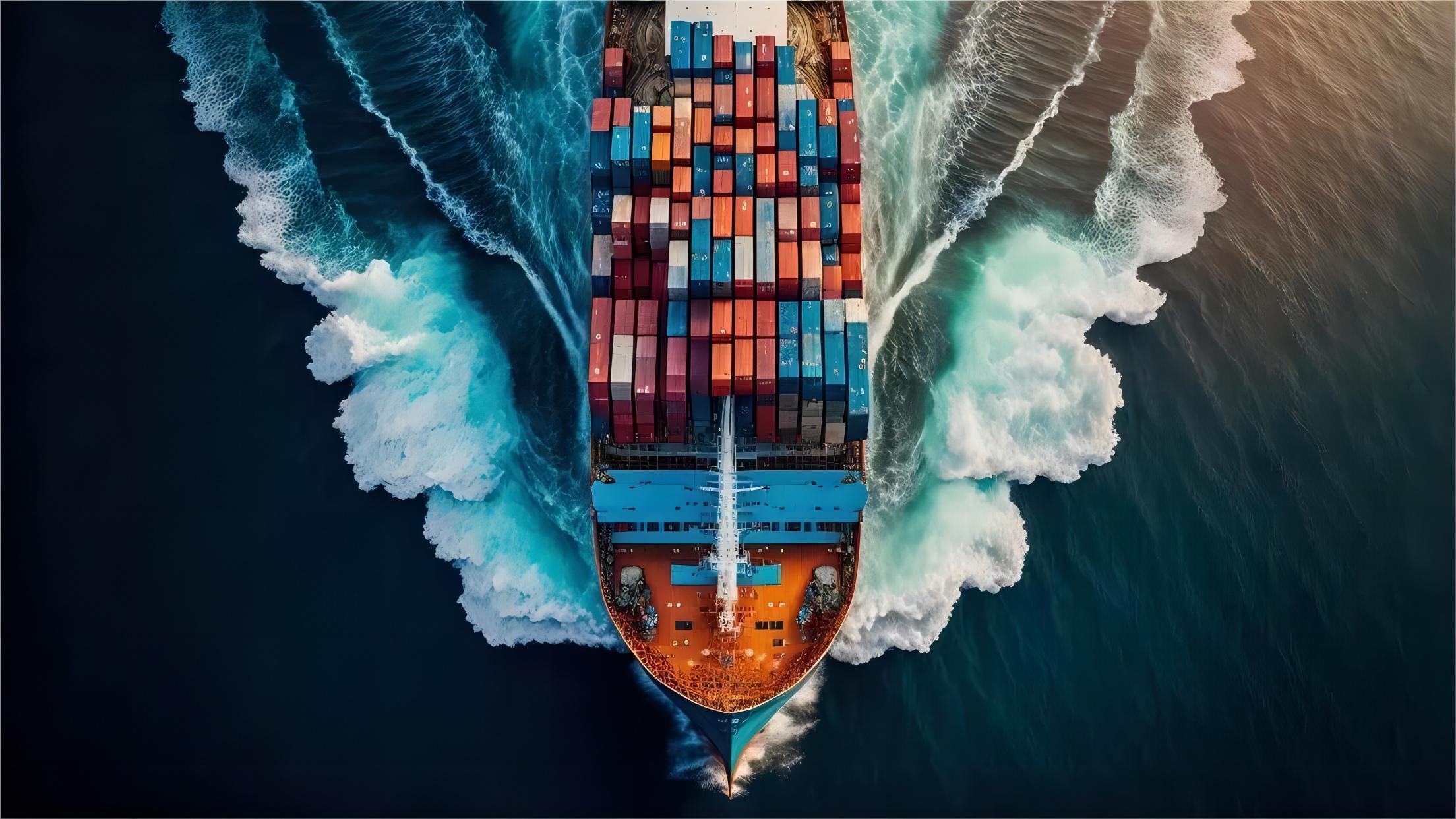 Modern cargo ship and airplane representing fast China import shipping